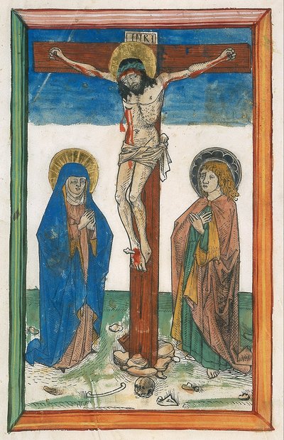 Christ on the Cross Between the Virgin and Saint John (Canon Crucifixion) by Unbekannt Unbekannt